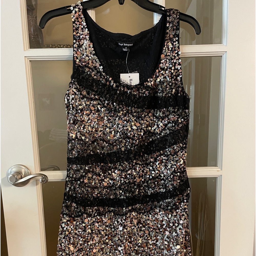 Royal Underground Black Lace & Sequin Dress